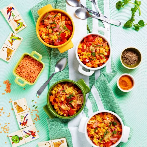 dahl de lentilles pour enfants par styliste culinaire pour l'édition