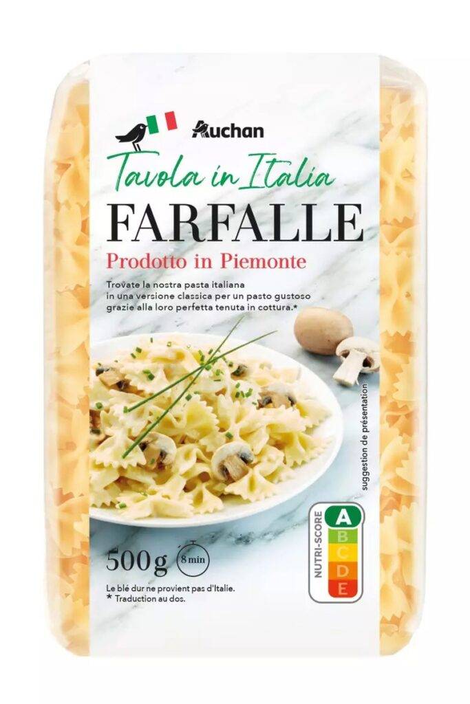 farfalle mise en scène par styliste culinaire packaging