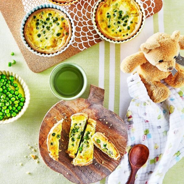 recette de DME, quiche aux petits pois, réalisée par styliste culinaire pour éditeurs