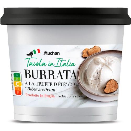 burrata à la truffe, visuel  donné par styliste culinaire packaging