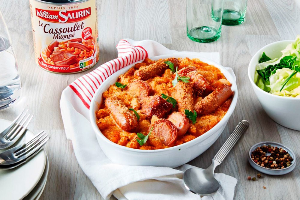 cassoulet présenté par styliste culinarie branding pour William Saurin