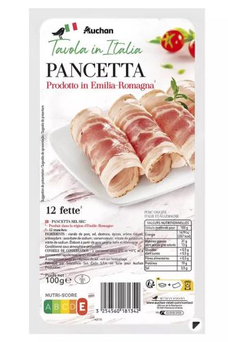 pancetta présentée par styliste culinaire spécialisé en packaging